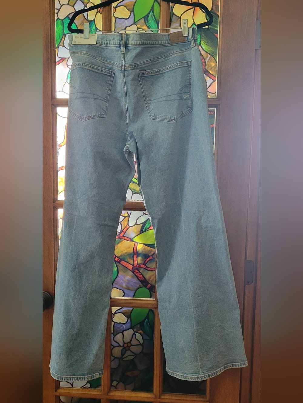 American Eagle Outfitters Light Blue Wide Leg Flare Jeans - Picture 2 of 2